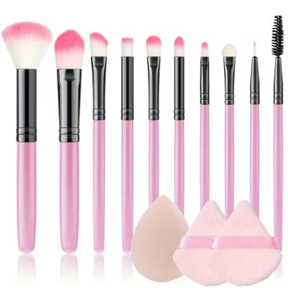 Unbranded Other - Makeup Brush Brushes Travel Set Pink 12 Pieces